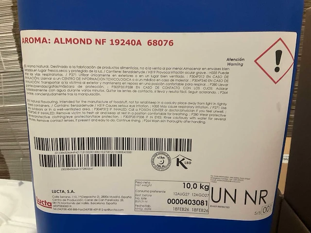 Lucta amandelaroma nf19240a 68076, 10kg (4x) - afbeelding 1 van  2