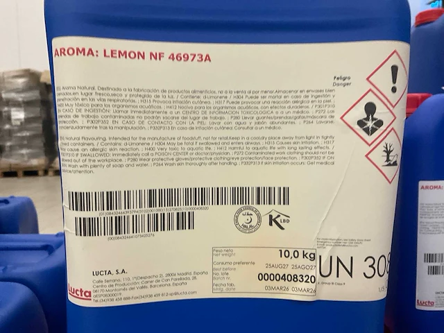 Lucta natuurlijk citroenaroma 10kg (3x) - afbeelding 1 van  2