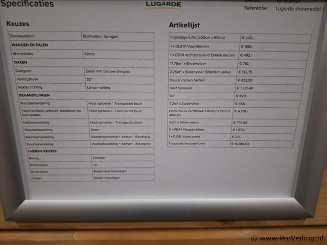 Lugarde tuinblokhut - 610x470cm - afbeelding 5 van  14