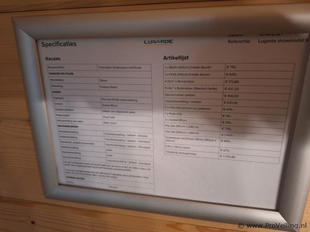 Lugarde vuren tuinhuis met overkapping - 636x180cm - afbeelding 2 van  15