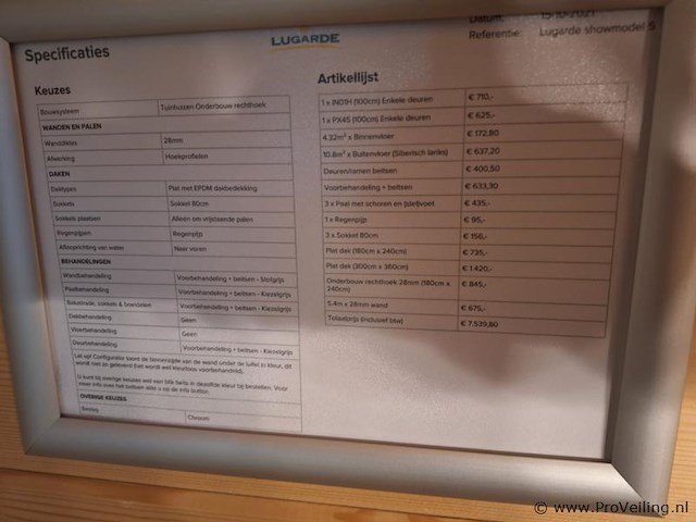 Lugarde vuren tuinhuis met overkapping - 636x180cm - afbeelding 3 van  15