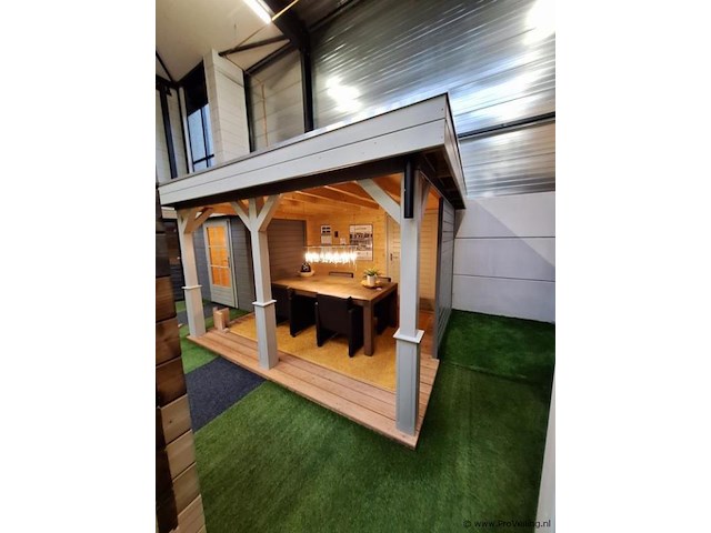 Lugarde vuren tuinhuis met overkapping - 636x180cm - afbeelding 9 van  15