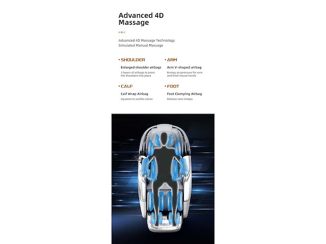 Lumaseat - tasmanië - wit - massagestoel - afbeelding 9 van  20