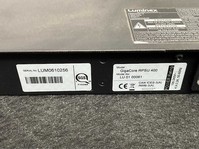 Luminex gigacore rpsu 400 redundant power supply unit - afbeelding 1 van  1