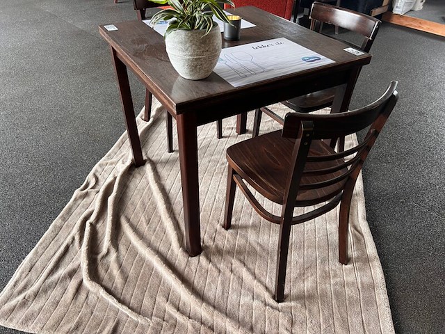 Lunchtafel met 3 café stoelen, bruin - afbeelding 5 van  5