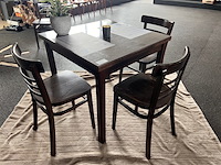 Lunchtafel met 3 café stoelen, bruin - afbeelding 2 van  5