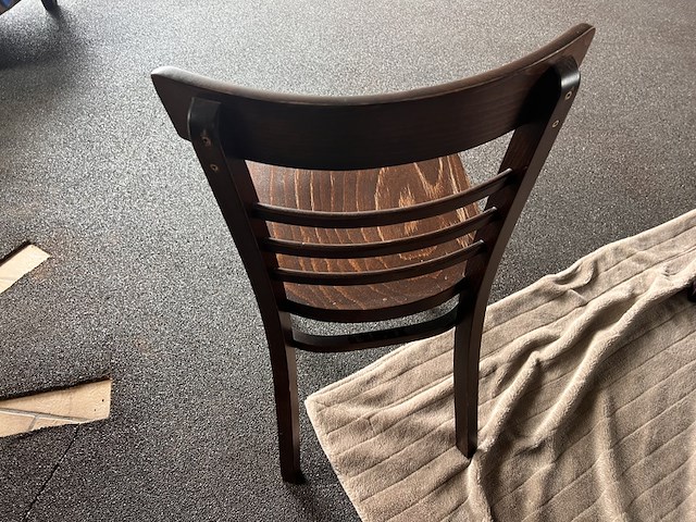 Lunchtafel met 3 café stoelen, bruin - afbeelding 4 van  5