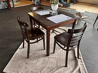 Lunchtafel met 3 café stoelen, bruin - afbeelding 1 van  5