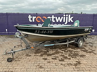 Lund 16 rebel adventure vissersboot met freewheel boottrailer