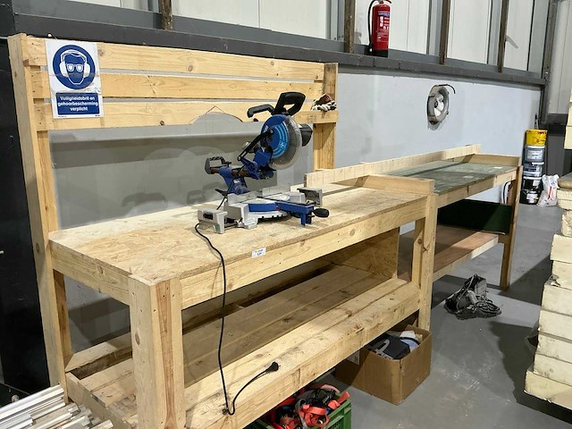 Lux afkortzaag met houten werkbank - afbeelding 1 van  3