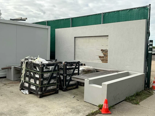 Luxcom u-tuinbank met wand - afbeelding 1 van  8