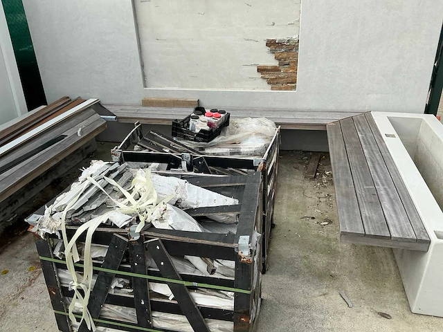 Luxcom u-tuinbank met wand - afbeelding 3 van  8