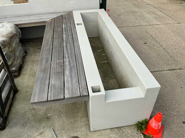 Luxcom u-tuinbank met wand - afbeelding 4 van  8