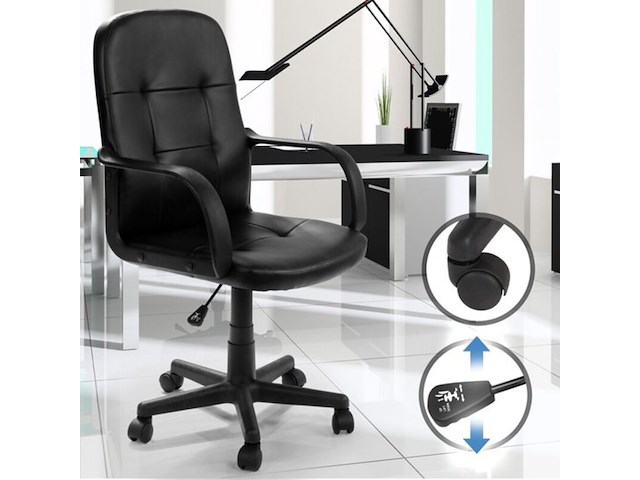 Luxe bureaustoel 57.5x58x104 cm<br /> miadomodo, brdst021b0sw000l, zwart - afbeelding 1 van  5