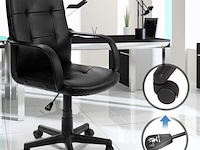 Luxe bureaustoel 57.5x58x104 cm<br /> miadomodo, brdst021b0sw000l, zwart - afbeelding 1 van  5