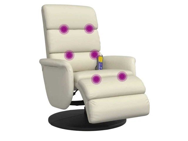 Luxe draaifauteuille met massagefunctie vida xl, gebroken wit - afbeelding 1 van  5