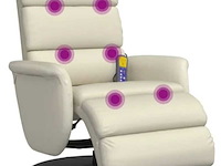 Luxe draaifauteuille met massagefunctie vida xl, gebroken wit - afbeelding 1 van  5