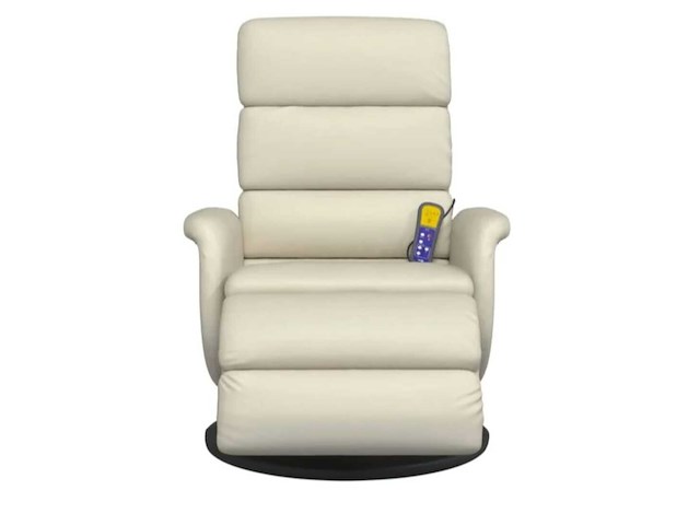 Luxe draaifauteuille met massagefunctie vida xl, gebroken wit - afbeelding 2 van  5