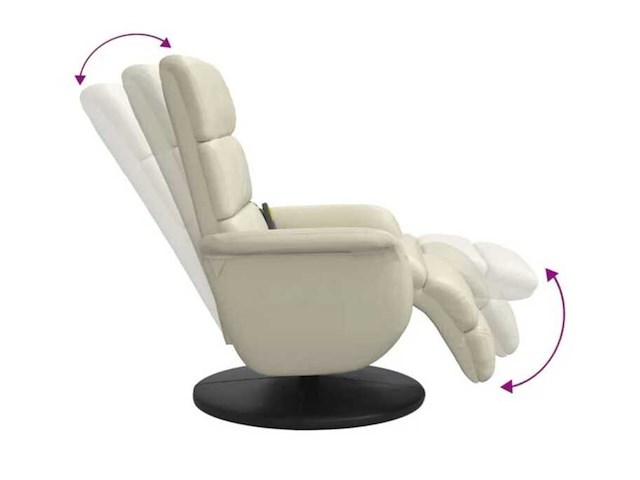 Luxe draaifauteuille met massagefunctie vida xl, gebroken wit - afbeelding 3 van  5