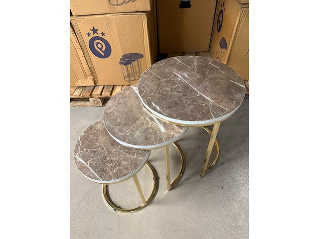 Luxe driedelige bijzettafel - afbeelding 2 van  3
