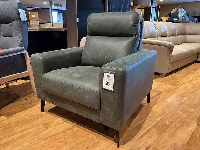 Luxe fauteuil sitdesign, olive groen - afbeelding 1 van  6