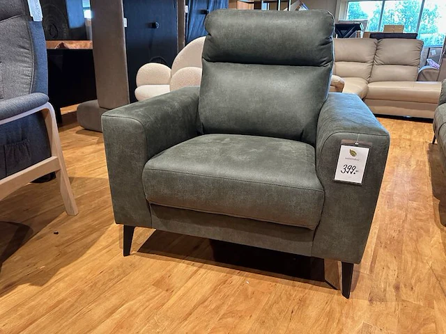 Luxe fauteuil sitdesign, olive groen - afbeelding 2 van  6