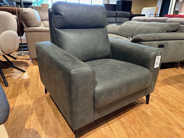 Luxe fauteuil sitdesign, olive groen - afbeelding 3 van  6