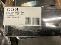 Luxe fourn. zakjes zwart 17x25+2 cm (2400x) - afbeelding 1 van  1