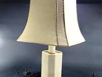 Luxe geheel lederen tafellamp - afbeelding 1 van  5