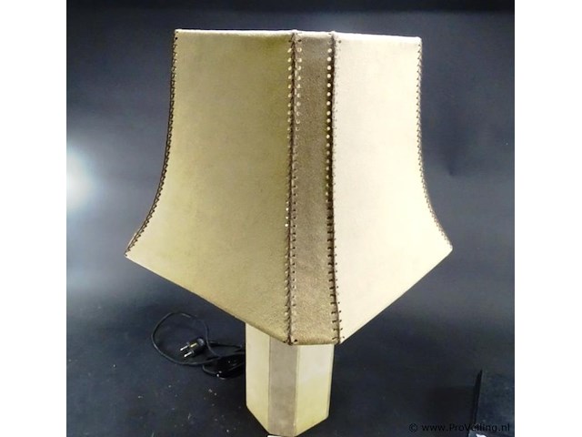Luxe geheel lederen tafellamp - afbeelding 2 van  5