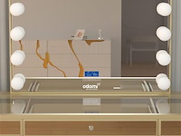 Luxe kaptafel met verlichting - 1500x600x810mm - goudkleurig - incl. krukje - afbeelding 4 van  12