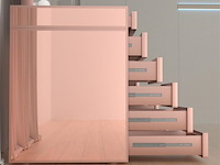 Luxe kaptafel met verlichting - 1500x600x810mm - hoogglans roze - incl. krukje - afbeelding 6 van  12