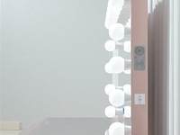 Luxe kaptafel met verlichting - 1500x600x810mm - roze - incl. poef - afbeelding 2 van  11