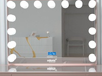 Luxe kaptafel met verlichting - 1500x600x810mm - roze - incl. poef - afbeelding 10 van  11