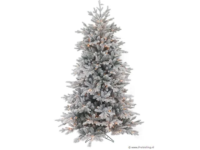 Luxe kunstkerstboom djill pine 215 cm snow + led - afbeelding 1 van  3