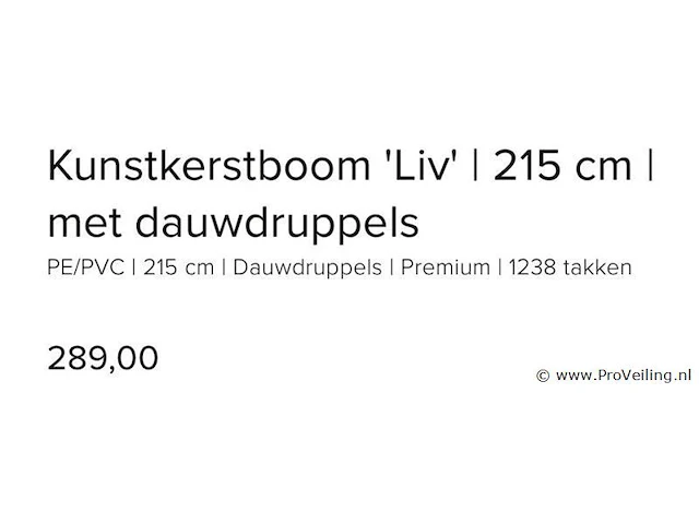 Luxe kunstkerstboom liv 215 cm - afbeelding 4 van  4