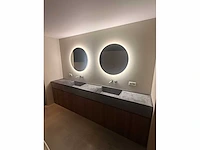 Luxe maatwerk - badmeubelset met natuurstenen dubbele wastafel – 312 x 90 cm - afbeelding 10 van  15