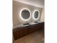 Luxe maatwerk - badmeubelset met natuurstenen dubbele wastafel – 312 x 90 cm - afbeelding 11 van  15