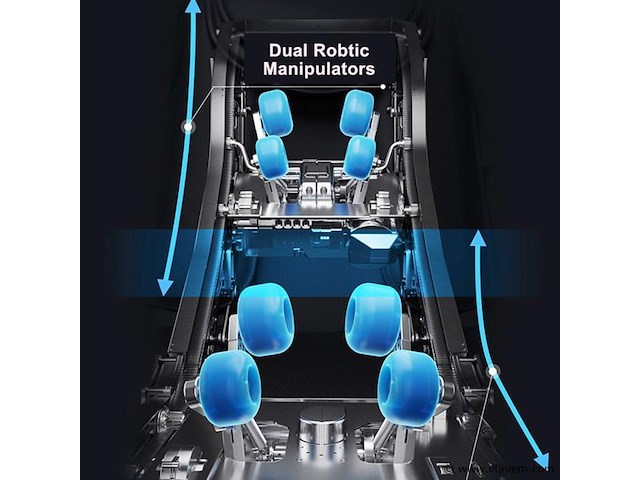 Luxe massagestoel zero gravity - dual-manipulators - zwart/blauw - afbeelding 3 van  15