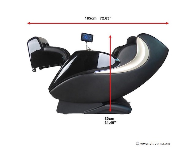 Luxe massagestoel zero gravity - dual-manipulators - zwart/blauw - afbeelding 15 van  15