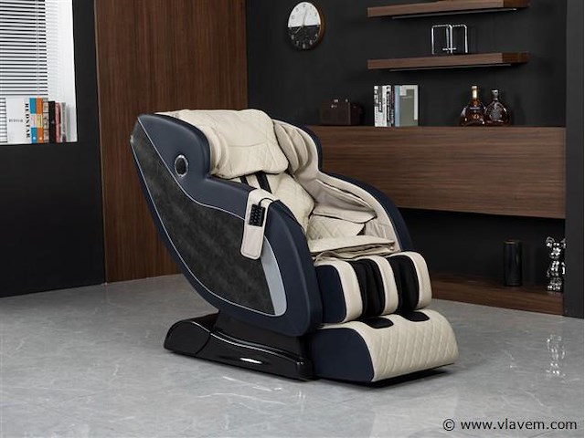 Luxe massagestoel zero gravity - wit / blauw - afbeelding 9 van  21