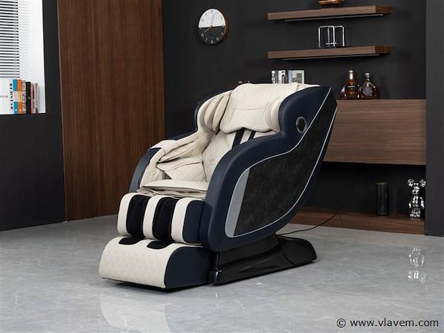Luxe massagestoel zero gravity - wit / blauw - afbeelding 1 van  21
