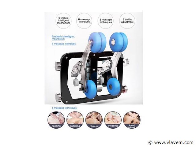 Luxe massagestoel zero gravity - wit / blauw - afbeelding 13 van  21