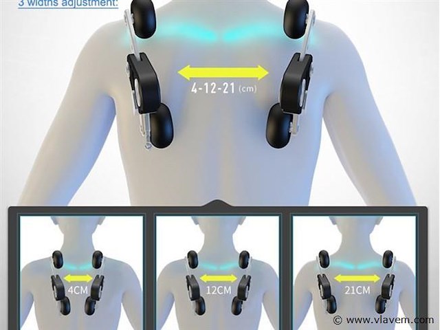 Luxe massagestoel zero gravity - wit / blauw - afbeelding 16 van  21