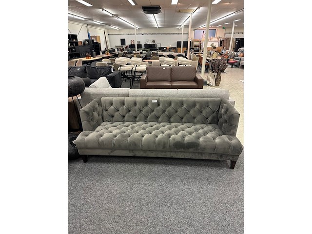Luxe rechte bank verona, velvet, antraciet - afbeelding 1 van  4