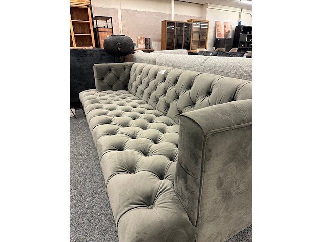 Luxe rechte bank verona, velvet, antraciet - afbeelding 2 van  4