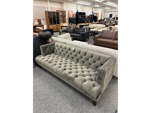Luxe rechte bank verona, velvet, antraciet - afbeelding 3 van  4