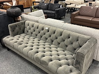 Luxe rechte bank verona, velvet, antraciet - afbeelding 3 van  4