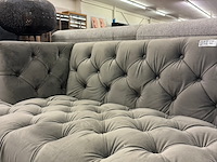 Luxe rechte bank verona, velvet, antraciet - afbeelding 4 van  4