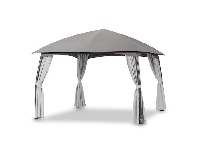 Luxe tuinpaviljoen met stalen frame en zijwanden, leco, grijs / lichtgrijs / antraciet - afbeelding 1 van  8